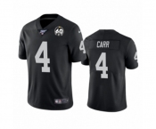 Men's Oakland Raiders #4 Derek Carr Black 60th Anniversary Vapor Untouchable Limited Player 100th Season Football Jersey Men's Oakland Raiders #4 Derek Carr Black 60th Anniversary Vapor Untouchable Limited Player 100th Season Football Jersey