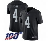 Men's Oakland Raiders #4 Derek Carr Black Team Color Vapor Untouchable Limited Player 100th Season Football Jersey Men's Oakland Raiders #4 Derek Carr Black Team Color Vapor Untouchable Limited Player 100th Season Football Jersey