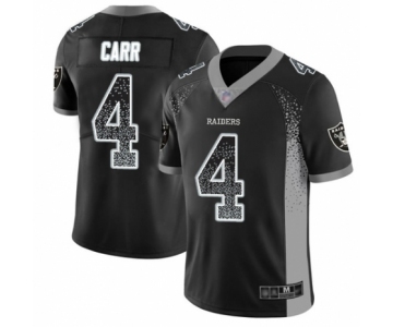 Men's Oakland Raiders #4 Derek Carr Limited Black Rush Drift Fashion Football Jersey