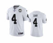 Men's Oakland Raiders #4 Derek Carr White 60th Anniversary Vapor Untouchable Limited Player 100th Season Football Jersey Men's Oakland Raiders #4 Derek Carr White 60th Anniversary Vapor Untouchable Limited Player 100th Season Football Jersey