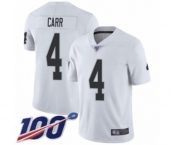 Men's Oakland Raiders #4 Derek Carr White Vapor Untouchable Limited Player 100th Season Football Jersey Men's Oakland Raiders #4 Derek Carr White Vapor Untouchable Limited Player 100th Season Football Jersey