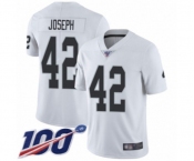 Men's Oakland Raiders #42 Karl Joseph White Vapor Untouchable Limited Player 100th Season Football Jersey