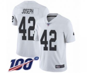 Men's Oakland Raiders #42 Karl Joseph White Vapor Untouchable Limited Player 100th Season Football Jersey