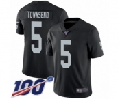 Men's Oakland Raiders #5 Johnny Townsend Black Team Color Vapor Untouchable Limited Player 100th Season Football Jersey Men's Oakland Raiders #5 Johnny Townsend Black Team Color Vapor Untouchable Limited Player 100th Season Football Jersey