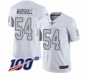 Men's Oakland Raiders #54 Brandon Marshall Limited White Rush Vapor Untouchable 100th Season Football Je