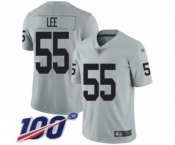 Men's Oakland Raiders #55 Marquel Lee Limited Silver Inverted Legend 100th Season Football Jersey