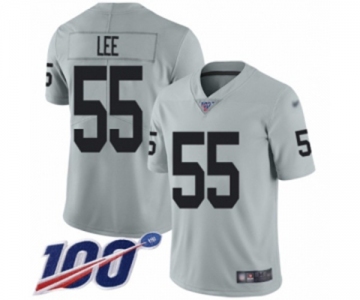Men's Oakland Raiders #55 Marquel Lee Limited Silver Inverted Legend 100th Season Football Jersey