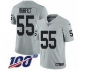 Men's Oakland Raiders #55 Vontaze Burfict Limited Silver Inverted Legend 100th Season Football Jersey Men's Oakland Raiders #55 Vontaze Burfict Limited Silver Inverted Legend 100th Season Football Jersey