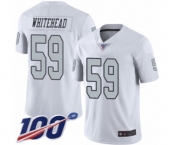 Men's Oakland Raiders #59 Tahir Whitehead Limited White Rush Vapor Untouchable 100th Season Football Jersey