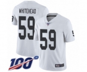 Men's Oakland Raiders #59 Tahir Whitehead White Vapor Untouchable Limited Player 100th Season Football Jersey