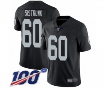 Men's Oakland Raiders #60 Otis Sistrunk Black Team Color Vapor Untouchable Limited Player 100th Season Football Jersey