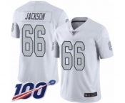 Men's Oakland Raiders #66 Gabe Jackson Limited White Rush Vapor Untouchable 100th Season Football Jersey