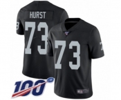 Men's Oakland Raiders #73 Maurice Hurst Black Team Color Vapor Untouchable Limited Player 100th Season Football Jersey Men's Oakland Raiders #73 Maurice Hurst Black Team Color Vapor Untouchable Limited Player 100th Season Football Jersey