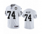 Men's Oakland Raiders #74 Kolton Miller White 60th Anniversary Vapor Untouchable Limited Player 100th Season Football Jersey