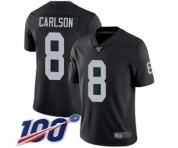 Men's Oakland Raiders #8 Daniel Carlson Black Team Color Vapor Untouchable Limited Player 100th Season Football Jersey