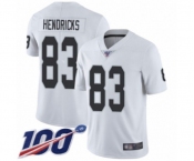Men's Oakland Raiders #83 Ted Hendricks White Vapor Untouchable Limited Player 100th Season Football Jersey