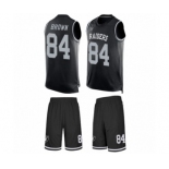 Men's Oakland Raiders #84 Antonio Brown Limited Black Tank Top Suit Football Jersey