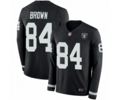 Men's Oakland Raiders #84 Antonio Brown Limited Black Therma Long Sleeve Football Jersey