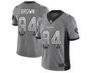 Men's Oakland Raiders #84 Antonio Brown Limited Gray Rush Drift Fashion Football Jersey