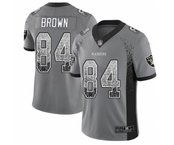 Men's Oakland Raiders #84 Antonio Brown Limited Gray Rush Drift Fashion Football Jersey