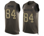 Men's Oakland Raiders #84 Antonio Brown Limited Green Salute to Service Tank Top Football Jersey