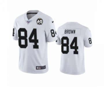 Men's Oakland Raiders #84 Antonio Brown White 60th Anniversary Vapor Untouchable Limited Player 100th Season Football Jersey