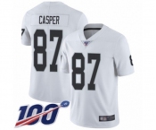 Men's Oakland Raiders #87 Dave Casper White Vapor Untouchable Limited Player 100th Season Football Jersey