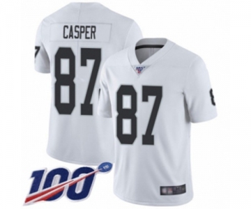 Men's Oakland Raiders #87 Dave Casper White Vapor Untouchable Limited Player 100th Season Football Jersey