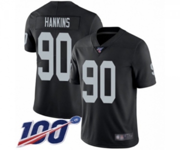 Men's Oakland Raiders #90 Johnathan Hankins Black Team Color Vapor Untouchable Limited Player 100th Season Football Jersey