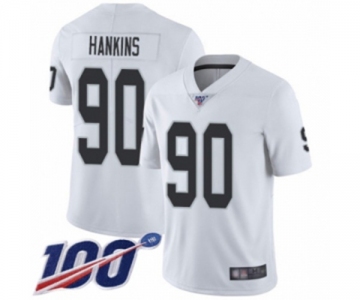 Men's Oakland Raiders #90 Johnathan Hankins White Vapor Untouchable Limited Player 100th Season Football Jersey