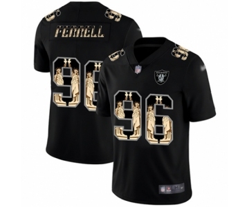 Men's Oakland Raiders #96 Clelin Ferrell Black Statue of Liberty Limited Football Jersey