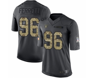 Men's Oakland Raiders #96 Clelin Ferrell Limited Black 2016 Salute to Service Football Jersey