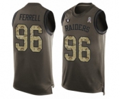 Men's Oakland Raiders #96 Clelin Ferrell Limited Green Salute to Service Tank Top Football Jersey Men's Oakland Raiders #96 Clelin Ferrell Limited Green Salute to Service Tank Top Football Jersey