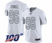 Men's Oakland Raiders #96 Clelin Ferrell Limited White Rush Vapor Untouchable 100th Season Football Jersey