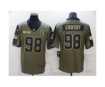 Men's Oakland Raiders #98 Maxx Crosby Nike Olive 2021 Salute To Service Limited Player Jersey