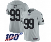 Men's Oakland Raiders #99 Arden Key Limited Silver Inverted Legend 100th Season Football Jersey Men's Oakland Raiders #99 Arden Key Limited Silver Inverted Legend 100th Season Football Jersey