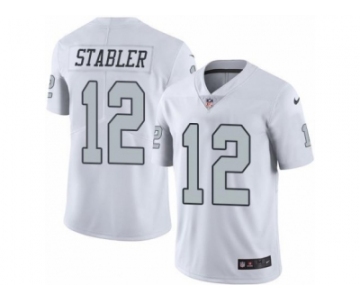 Nike Oakland Raiders #12 Kenny Stabler White Men's Stitched NFL Limited Rush Jersey