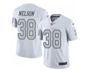 Nike Oakland Raiders #38 Nick Nelson White Men Stitched NFL Limited Rush Jersey