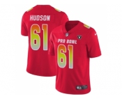 Nike Oakland Raiders #61 Rodney Hudson Red Men Stitched NFL Limited AFC 2018 Pro Bowl Jersey
