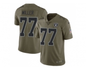 Nike Oakland Raiders #77 Kolton Miller Olive Men Stitched NFL Limited 2017 Salute To Service Jersey
