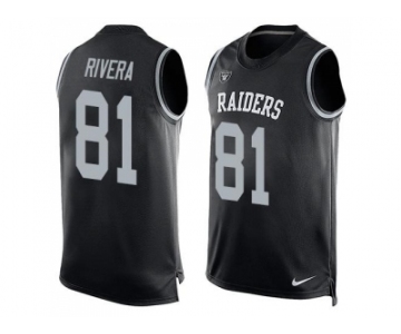 Nike Oakland Raiders #81 Mychal Rivera Black Team Color Men's Stitched NFL Limited Tank Top Jersey
