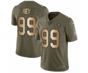 en's Nike Oakland Raiders #99 Arden Key Limited Olive Gold 2017 Salute to Service NFL Jersey