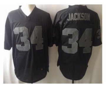 nike nfl jerseys oakland raiders #34 bo jackson black [drenched limited]