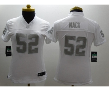 Nike Women Oakland Raiders #52 Mack Platinum White Jerseys