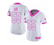 Women Nike Oakland Raiders #55 Marquel Lee Limited White Pink Rush Fashion NFL Jersey