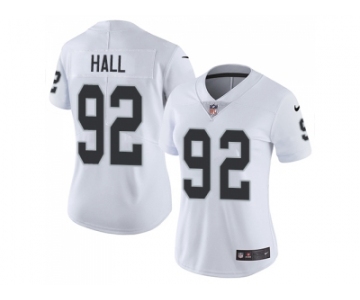 Women Nike Oakland Raiders #92 P.J. Hall White Stitched NFL Vapor Untouchable Limited Jersey