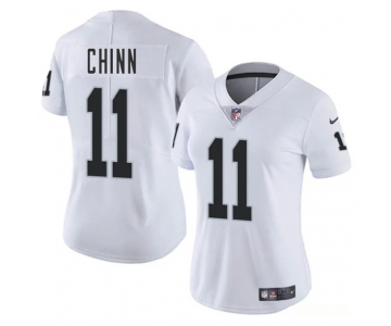 Women's Las Vegas Raiders #11 Jeremy Chinn White 2025 Vapor Football Stitched Jersey