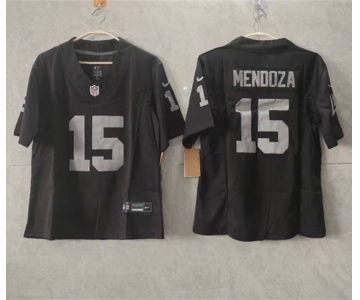 Women's Las Vegas Raiders #15 Fernando Mendoza Black 2026 Draft F.U.S.E. Vapor Football Stitched Jersey