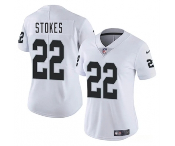 Women's Las Vegas Raiders #22 Eric Stokes White 2025 Vapor Football Stitched Jersey