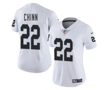 Women's Las Vegas Raiders #22 Jeremy Chinn White 2025 Vapor Football Stitched Jersey